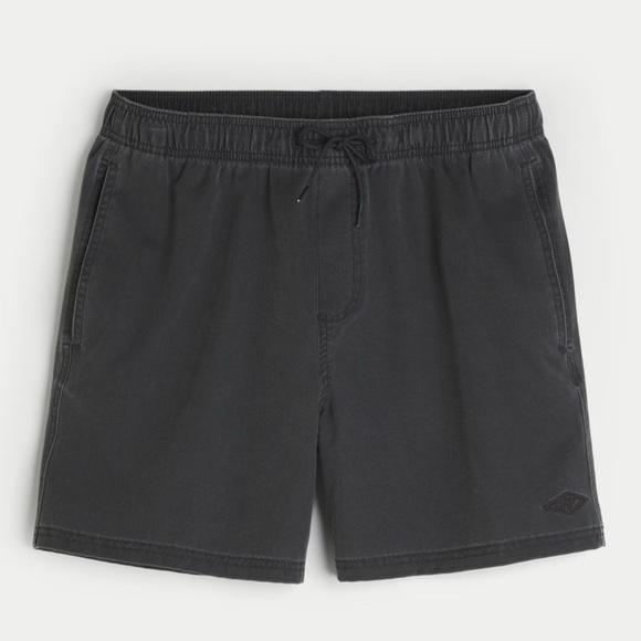 Hollister Mid-Thigh Volley Swim Trunks Mens Size Medium Faded Black Beach Swim - Picture 1 of 11